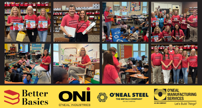 O'Neal employees reading at Hayes K-8 School