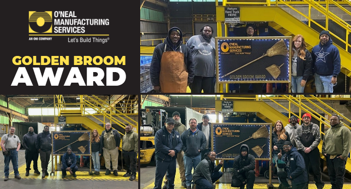 Steel workers in fabrication plant