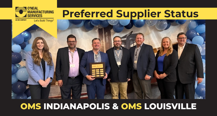 Supplier Award for O'Neal Manufacturing Services